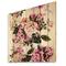 Designart - Vintage Peony Flowers - Traditional Print on Natural Pine Wood